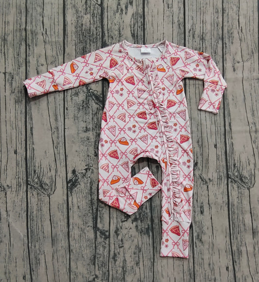 LR2594 Baby Girls Thanksgiving Pie Zippy Romper Preorder