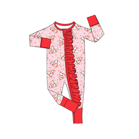 LR2615 Baby Girls Christmas Tree Cake Zippy Romper Preorder
