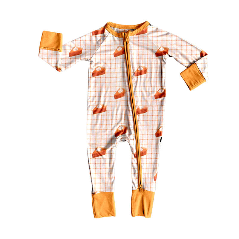 LR2639 Baby Girls Thanksgiving Pie Long Sleeve Romper Preorder