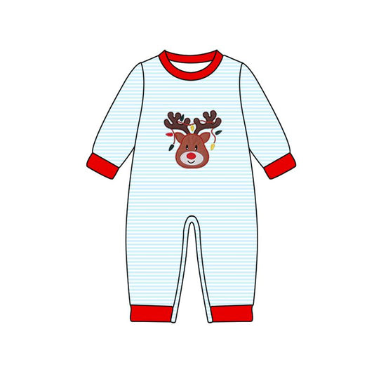 LR2640 Baby Girls Christmas Deer Long Sleeve Romper Preorder