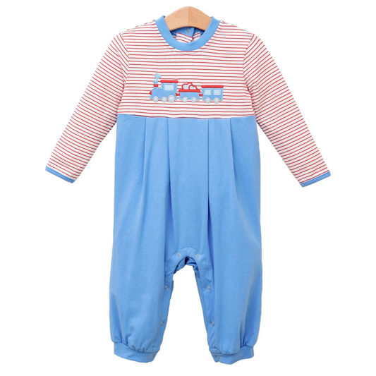 LR2707 Baby Boys  Valentine's Day Heart Train Romper Preorder