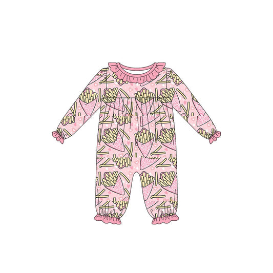 LR2760 Baby Girls french fries Long Sleeve Romper Preorder