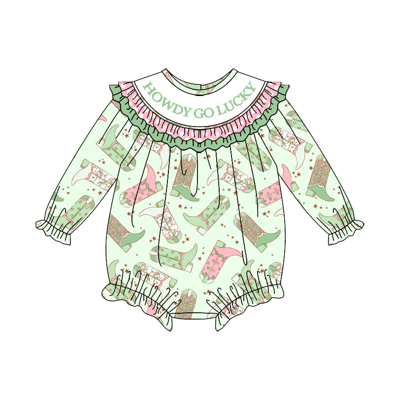 LR2840 Howdy Go Lucky Boots Long Sleeve Romper preorder