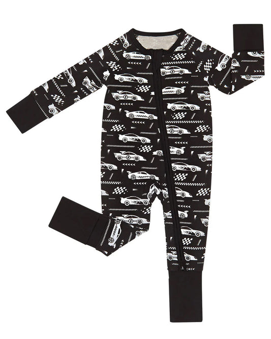 LR2858 Baby boys motorcycle race black long sleeve romper preorder