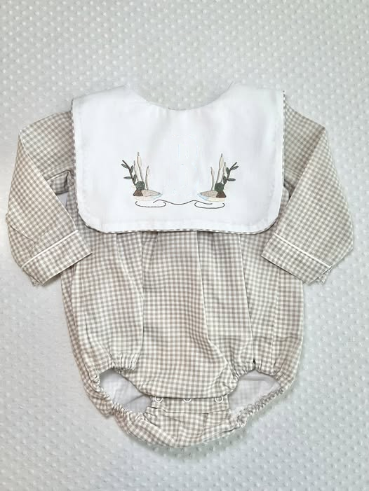 LR2878 Baby Girls  Mallard Duck Long Sleeve Romper Preorder