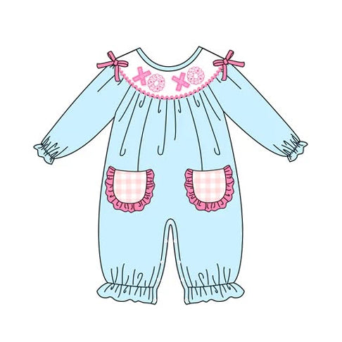 LR2983 Baby Girls XOXO Long Sleeve romper Preorder