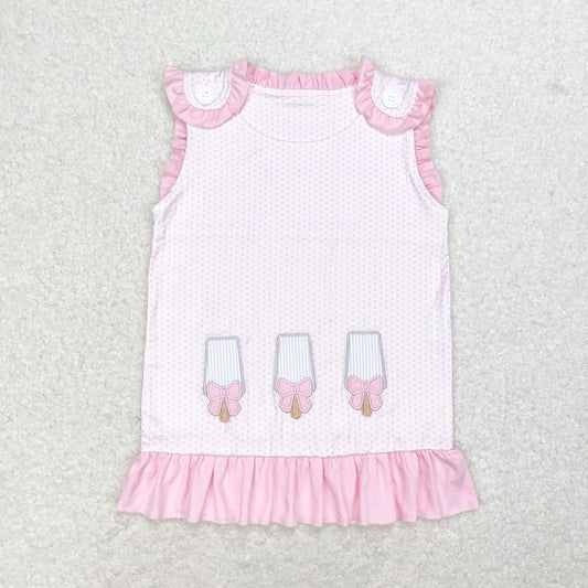 Baby Girls Pink Embroidery Popsicle Sleeveless Top