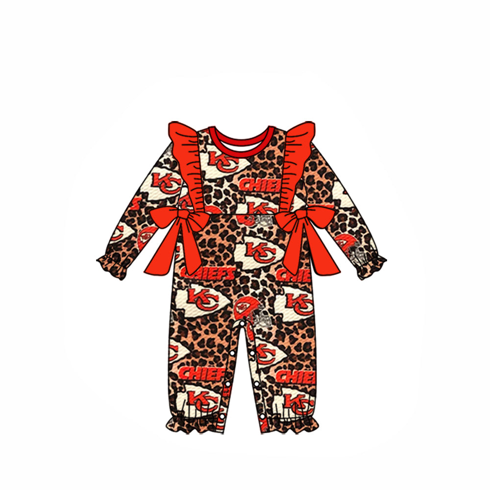 (5MOQ)  Newborn Baby Chiefs KC Long Sleeve Romper Preorder