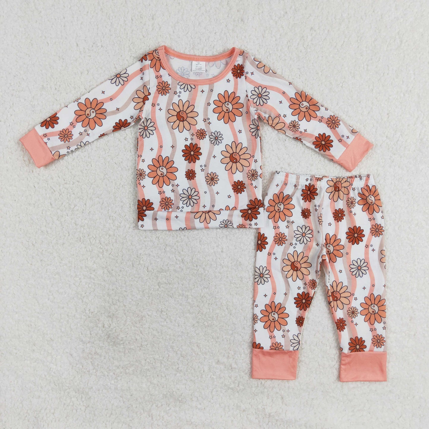 Baby Girls Daisy Flower Long Sleeve Bamboo Pajama Set