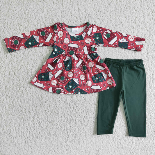 Baby Girls Christmas Coffee Outfit