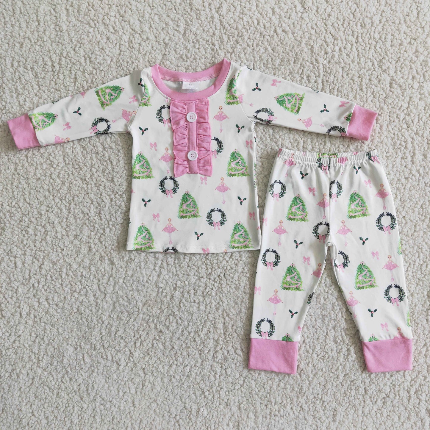 Christmas Ballet Pink Pajamas Set