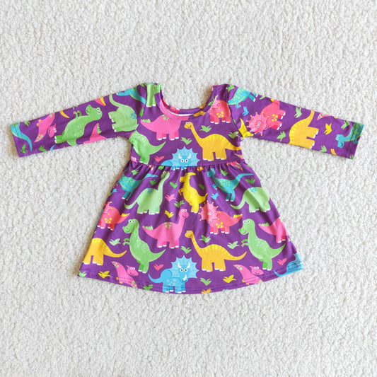 Long Sleeve Dinosaur  Dress