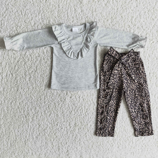 Grey Top Leopard Pants Outfit