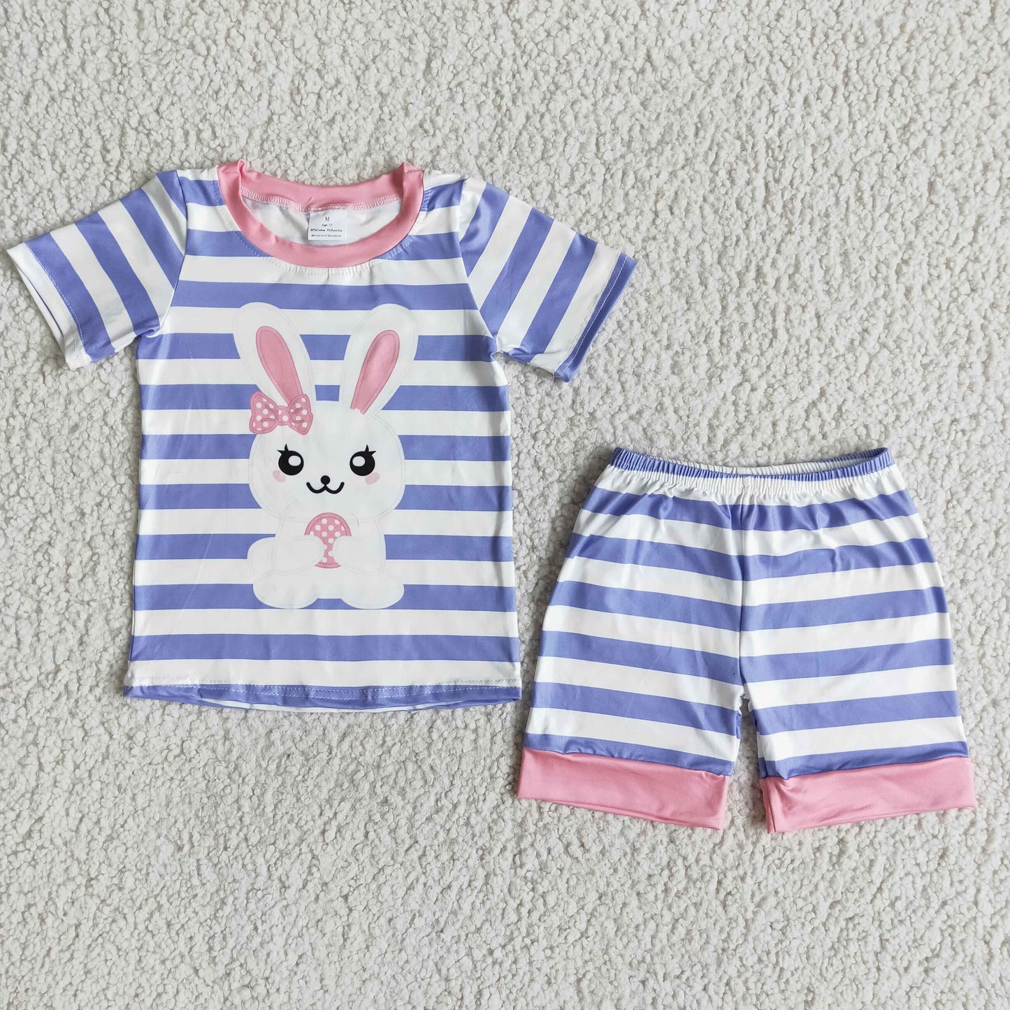 Baby Girls Easter Purple Striped Bunny Outfit