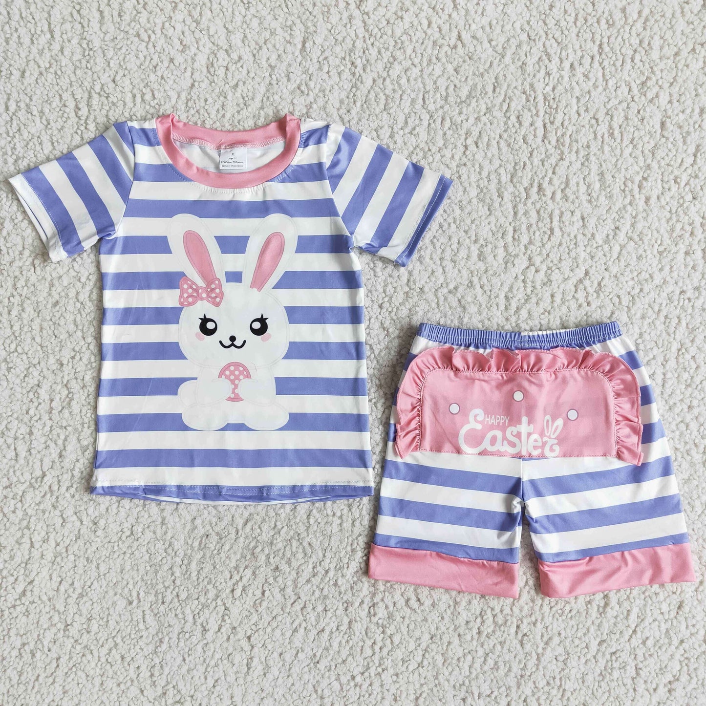 Baby Girls Easter Purple Striped Bunny Outfit