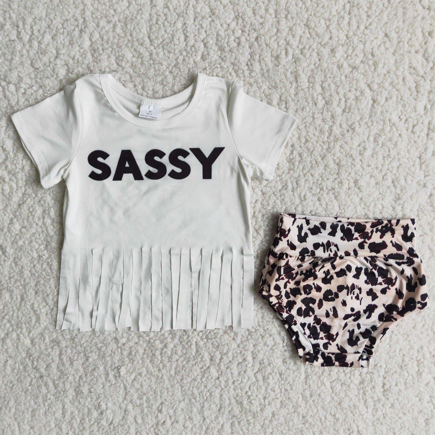 Wild Sassy Baby Girls Bummies Set