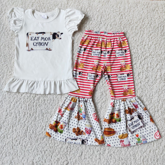 Summer Baby Kids Girl Cow Clohtes Set A12-4