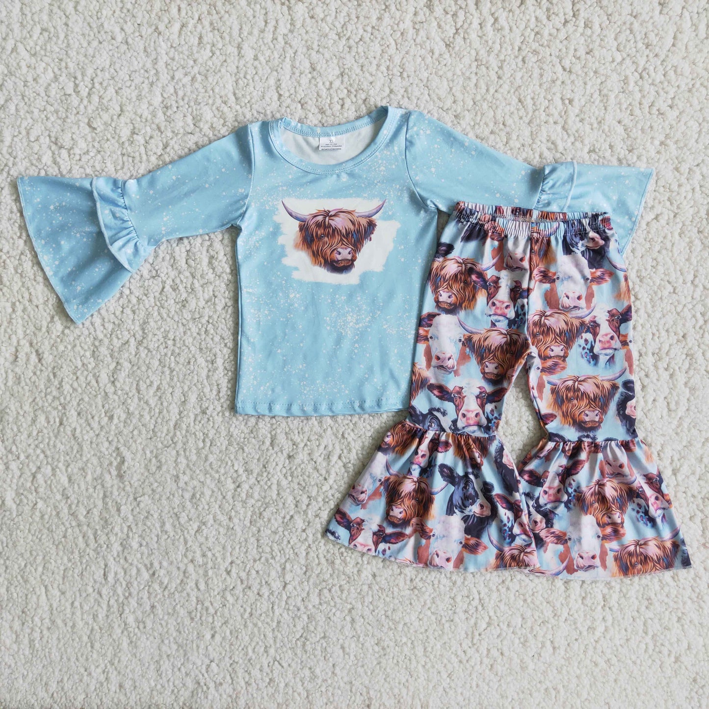 Kids Girls Highland Cow OutfitOn SALE