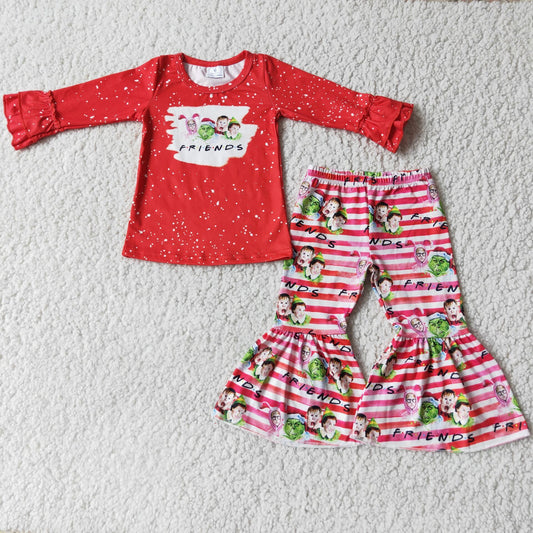 Girls Cute Christmas Bleached Set