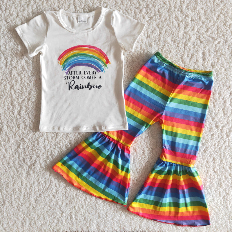 Baby Girls Cute Rainbow Outfit