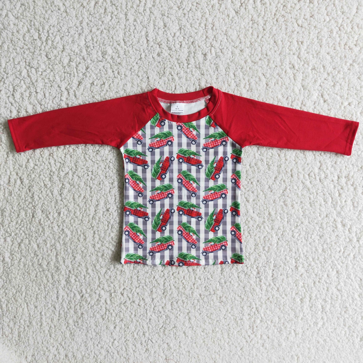 Boys Long Sleeve Christmas Tree Shirt Top Tee