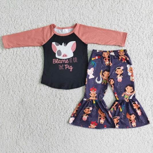 Blame it on the pig outfit for kids girls