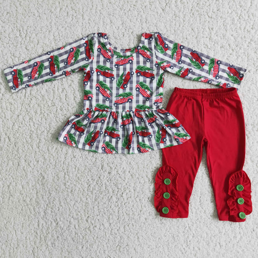 Cute Christmas  Tree Truck Outfit