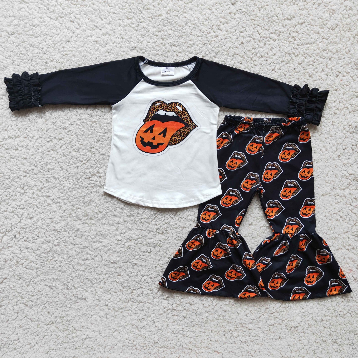 Fall and Winter Long Sleeve Pumpkin Tongue Outfit