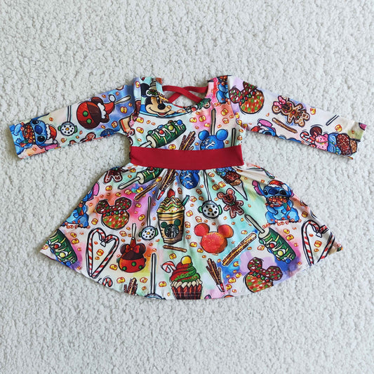 Christmas Long Sleeve Twirl Dress