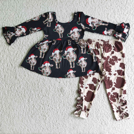 Baby Girls Christmas Cow Outfit