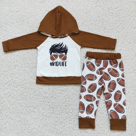 Boys Football Kid Life Hoodie Set