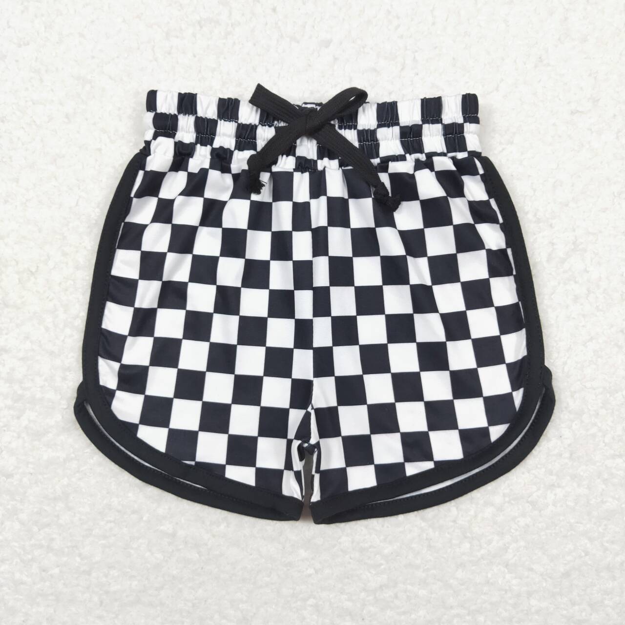 Adult Women Black Checker Shorts