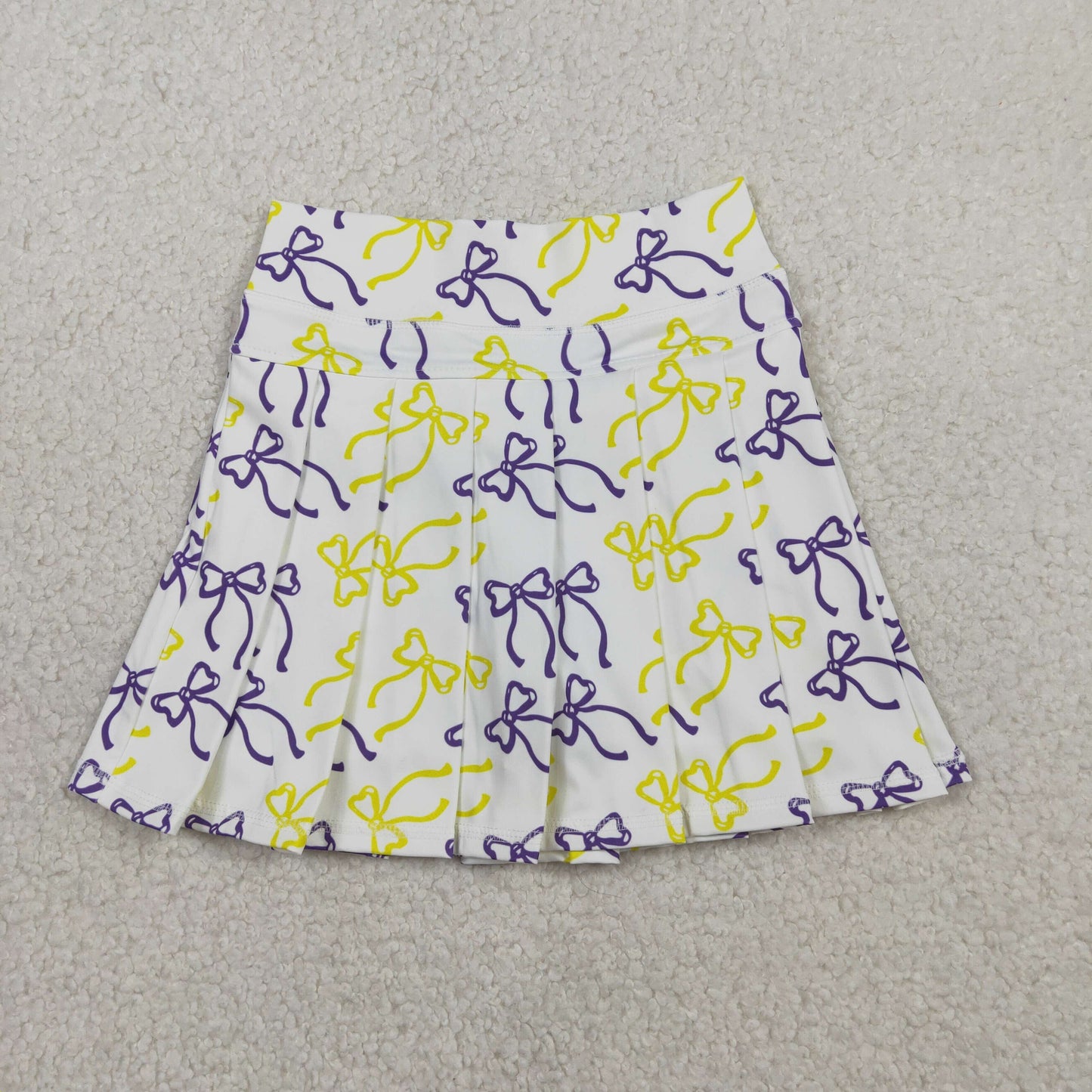 GLK0212 Baby Girls Yellow Purple Bow Active Skirt