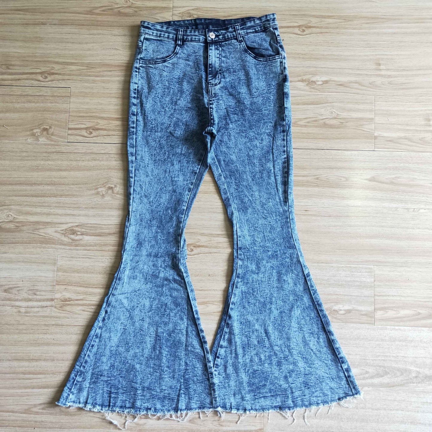 Adult Women Bell Bottom Denim Jeans Pants Trousers