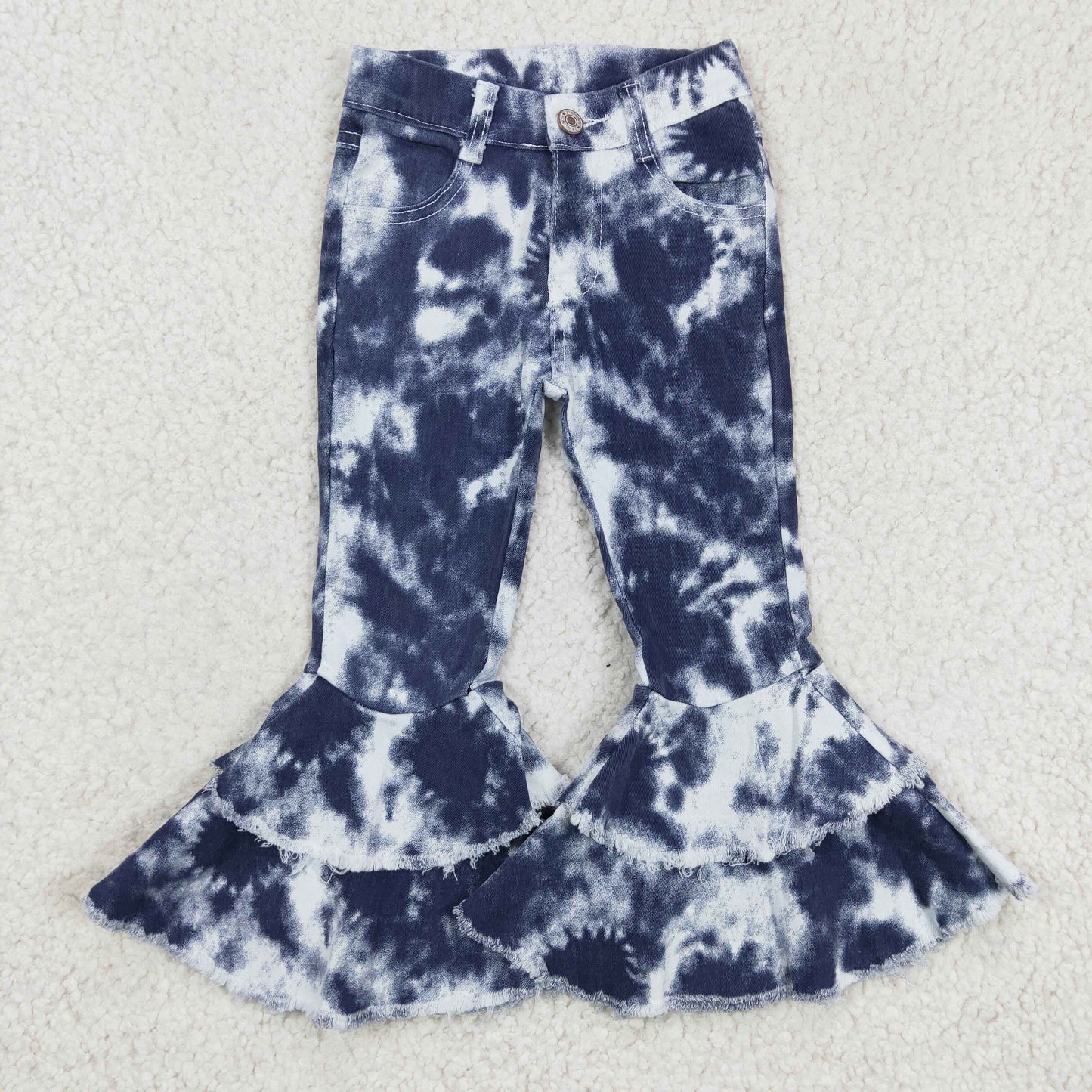 Baby Girls Dubble Ruffle Flared Denim Jeans