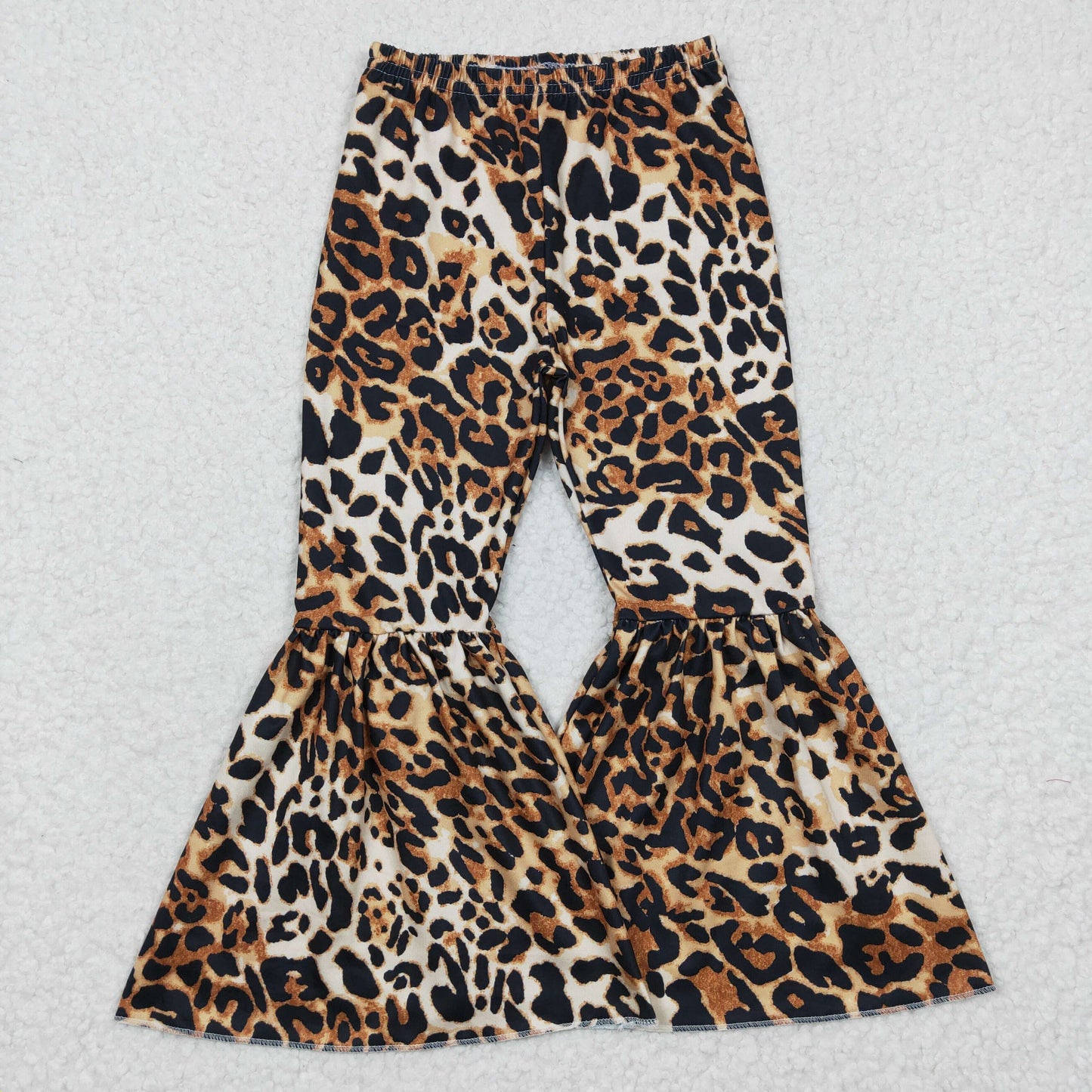 P0042 Baby Girls Western Leopard Bell Bottom Pants