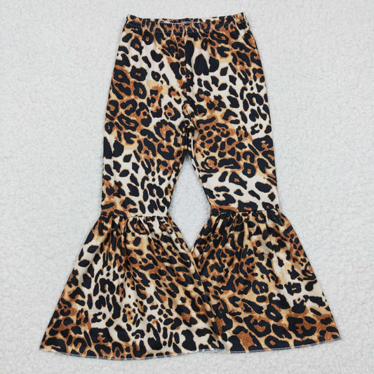 P0042 Baby Girls Western Leopard Bell Bottom Pants