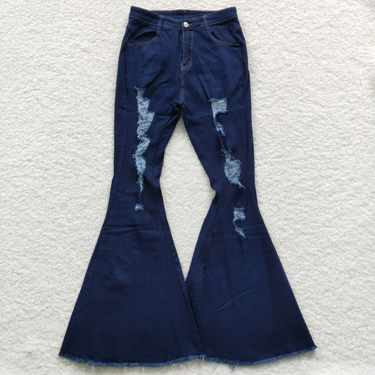 Adult Women Dark Blue Denim Pants