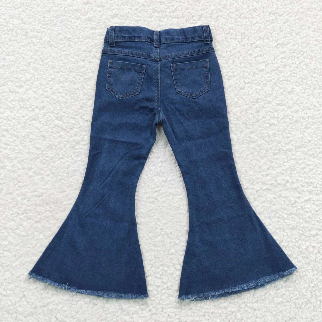 Sibling Baby Girls Blue Color Bell Bottom Pants Denim Pants