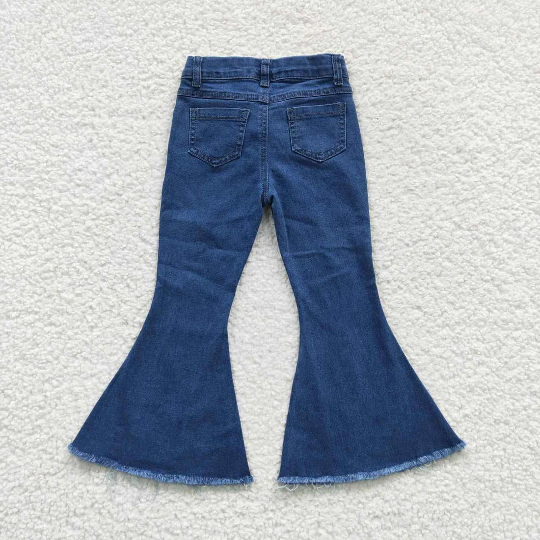 Sibling Baby Girls Blue Color Bell Bottom Pants Denim Pants