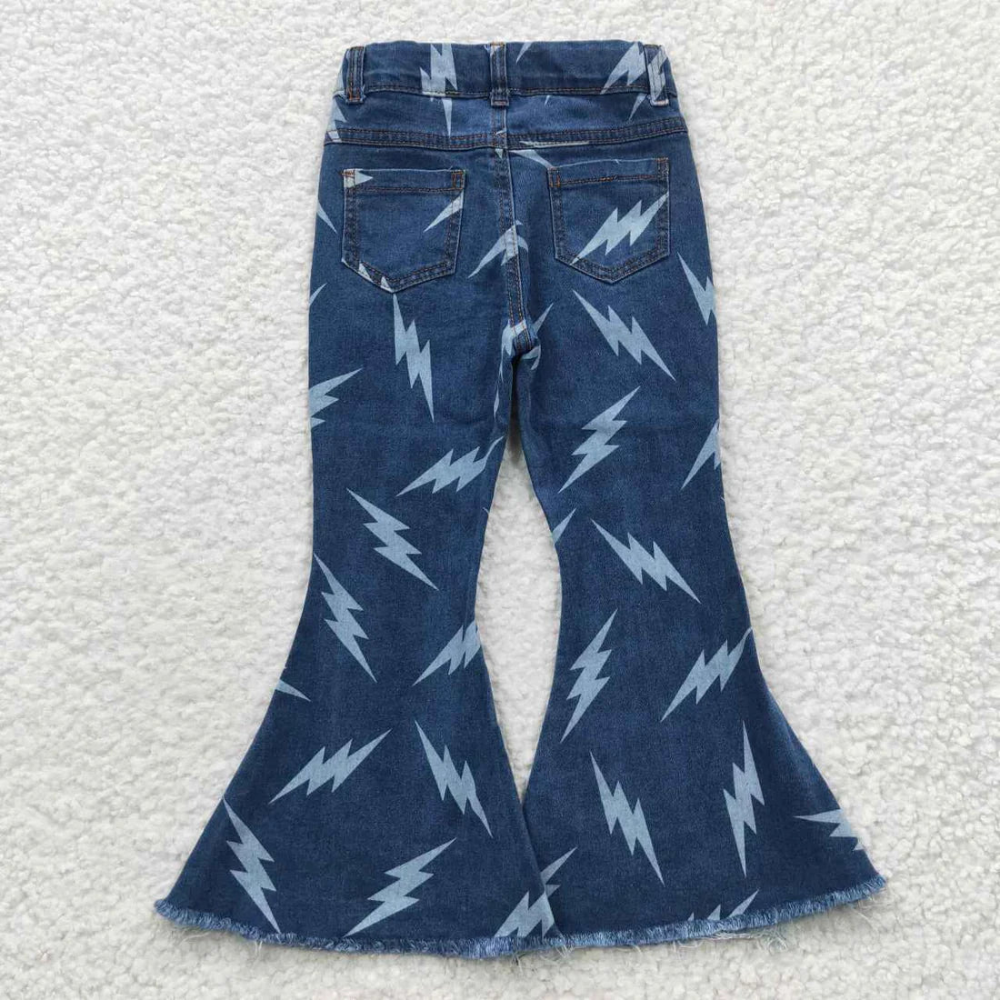 Sibling Baby Girls Blue Color Bell Bottom Pants Denim Pants