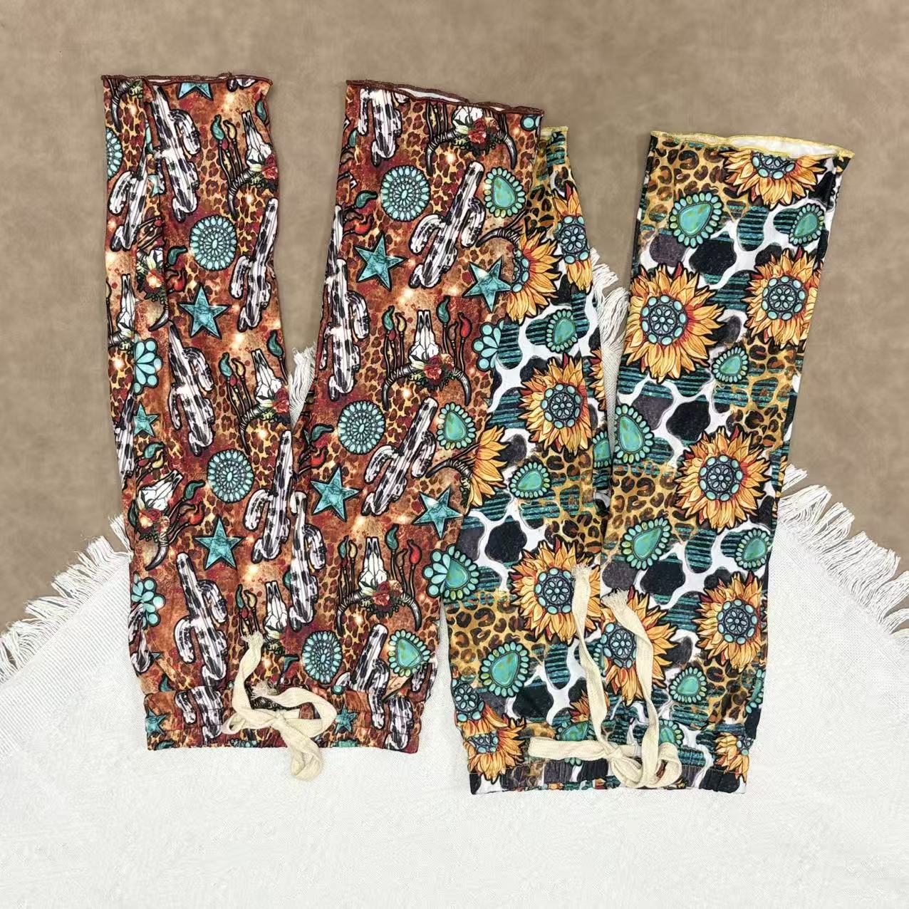 Kids Girls Sibling Western Turquoise Pants