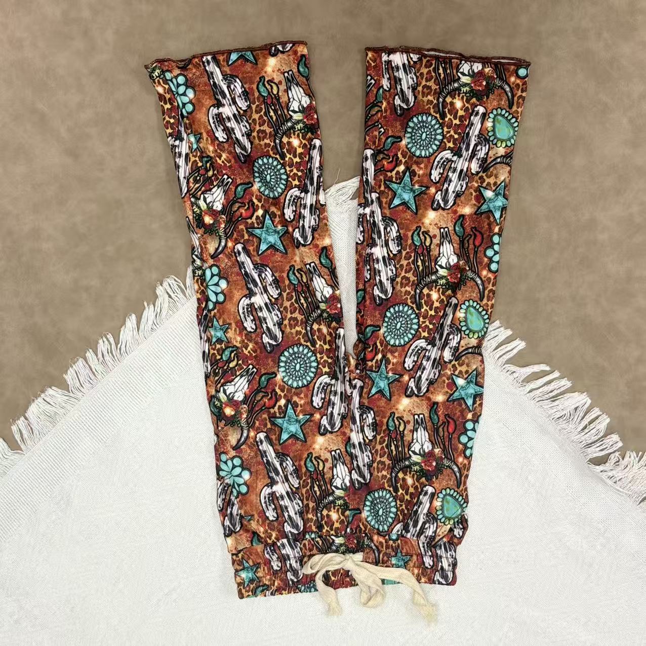 Kids Girls Sibling Western Turquoise Pants