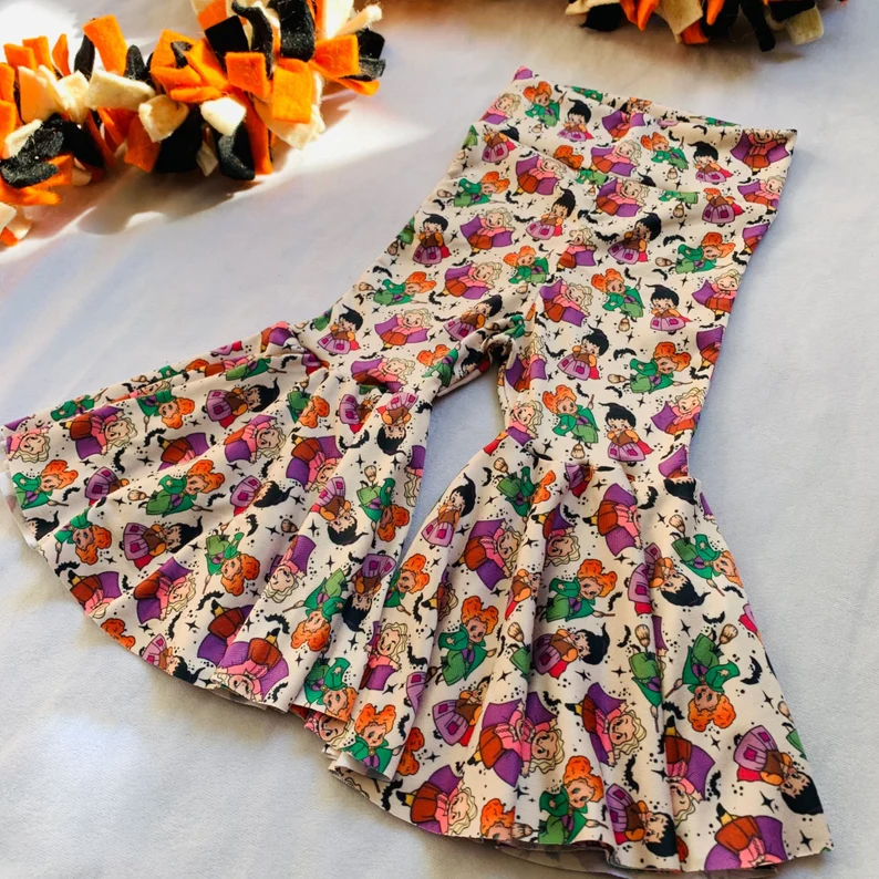 Preorder Baby Girls Halloween Cartoon Bell Bottom Pants