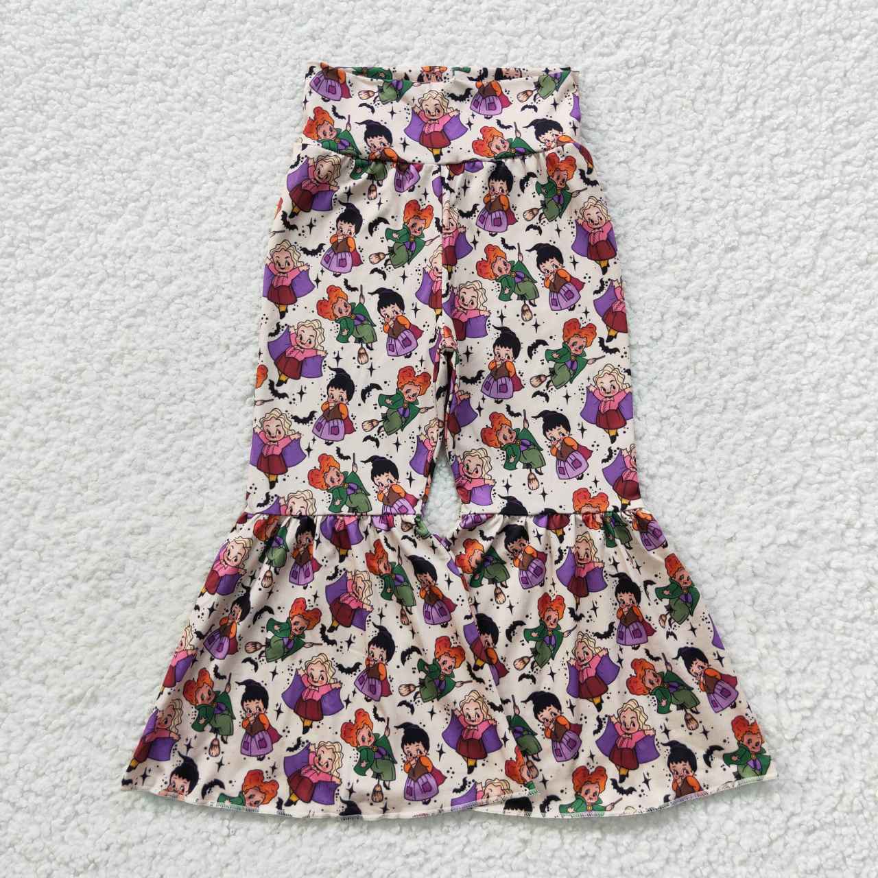 P0256 Baby Girls Halloween Cartoon Bell Bottom Pants