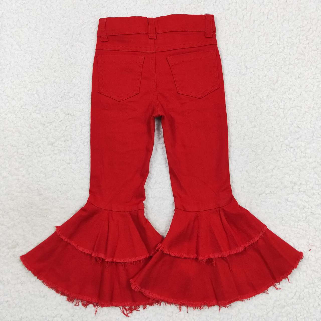 P0270 USA Shop Baby Girls Red Bell Bottom Dneim Pants
