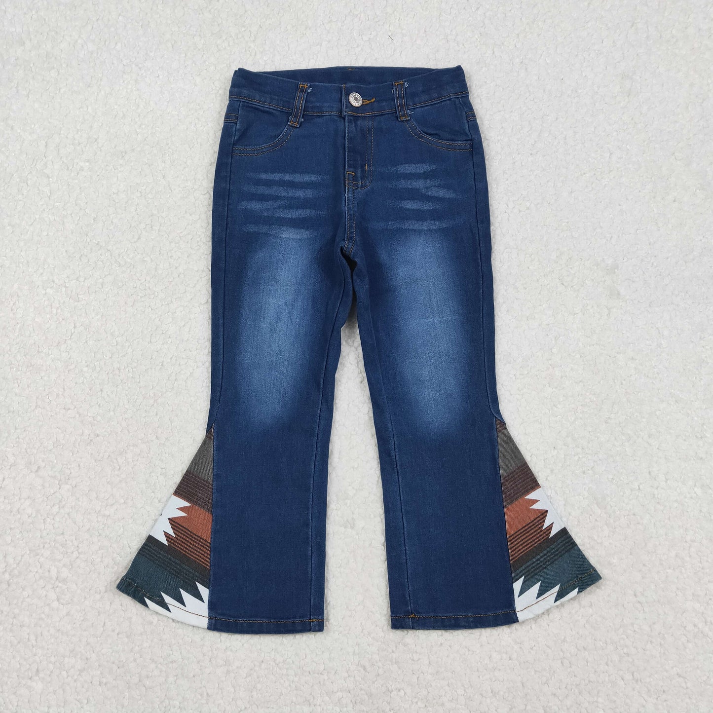 P0303 Baby Girls Western Bell Bottom Denim Pants