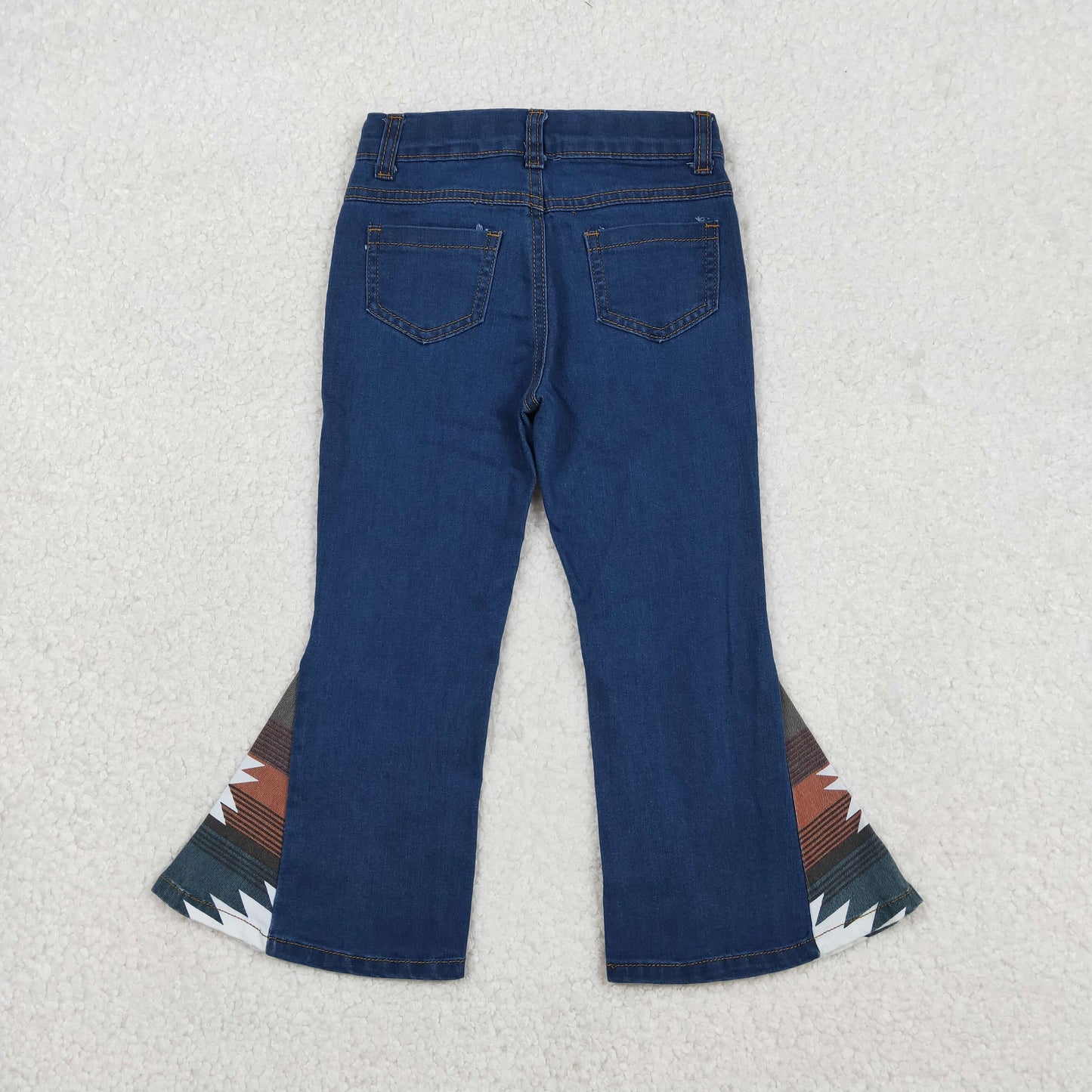 P0303 Baby Girls Western Bell Bottom Denim Pants