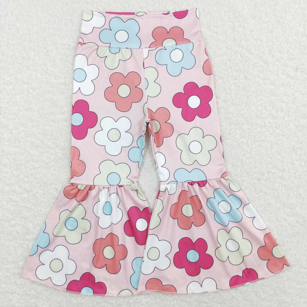 Sibling Baby Girls Wide waistband Bell Bottom Milk Silk Pants Bottoms