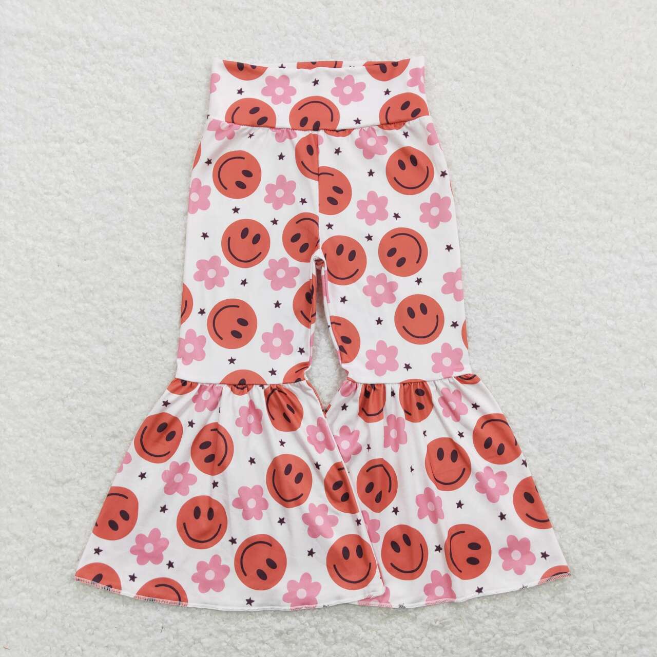 Baby Girls Smile Flowers Spring Flare Bell Bottom Pants